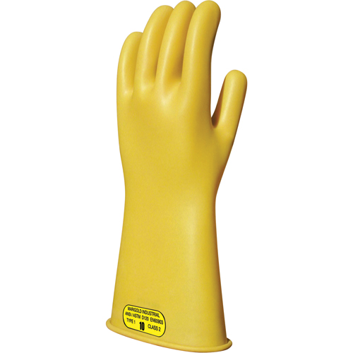 Gants isolants en caoutchouc naturel jaune, ASTM classe 2, Taille 8, 16" lo Pathway Supply LP