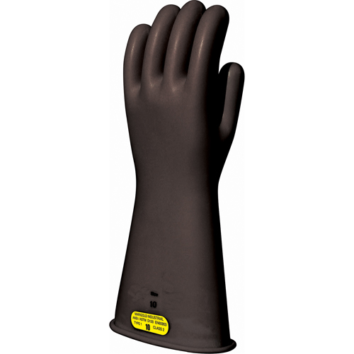 Black Natural Rubber Insulating Gloves, ASTM Class 2, Size 8, 16" L Pathway Supply LP