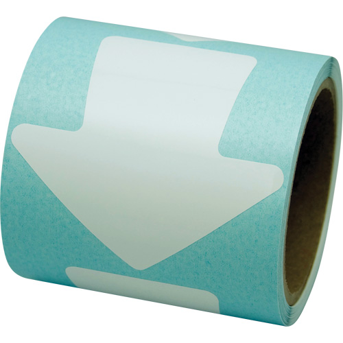 D&eacute;calcomanie en couleur pour le marquage des planchers, Fl&egrave;che, 4" lo x 4" la, Blanc, Vinyle Pathway Supply LP