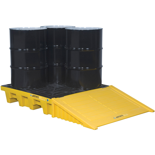 EcoPolyBlend Spill Control Pallets - With Drain, 73 US gal. Spill Capacity, 49" x 49" x 10.2" Pathway Supply LP