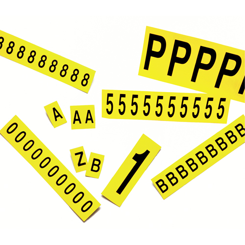 Individual Adhesive Letter Markers, H, 1" H, Black on Yellow Pathway Supply LP