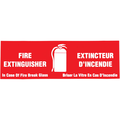 "Fire Extinguisher / Extincteur d'incendie" Label, 2" x 6", Vinyl, Bilingual with Pictogram Pathway Supply LP