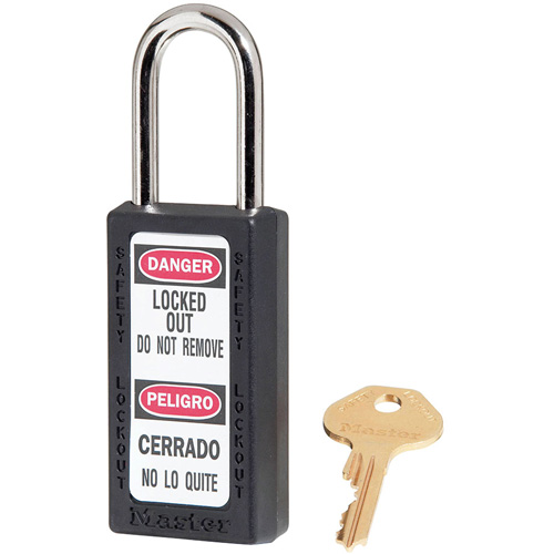 411 Zenex Safety Padlocks, Black, Keyed Alike, Thermoplastic, 1-1/2" Width Pathway Supply LP