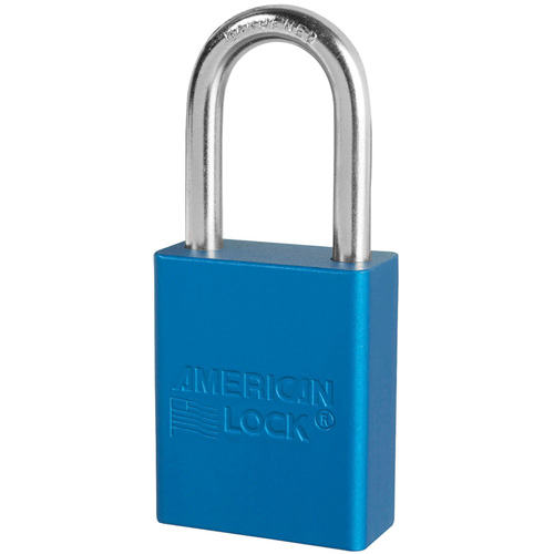 Cadenas de s&eacute;curit&eacute; American Lock, Bleu, Cl&eacute;s identiques, Aluminium, Largeur de 1-1/2" Pathway Supply LP