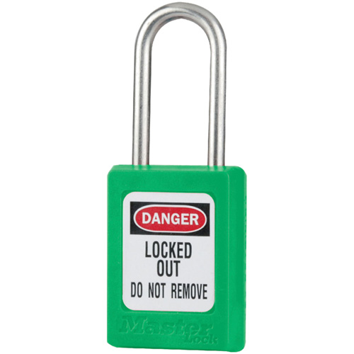 S33 Zenex Safety Padlocks, Green, Keyed Alike, Thermoplastic, 1-3/8" Width Pathway Supply LP