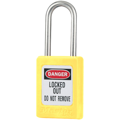 S33 Zenex Safety Padlocks, Yellow, Keyed Alike, Thermoplastic, 1-3/8" Width Pathway Supply LP