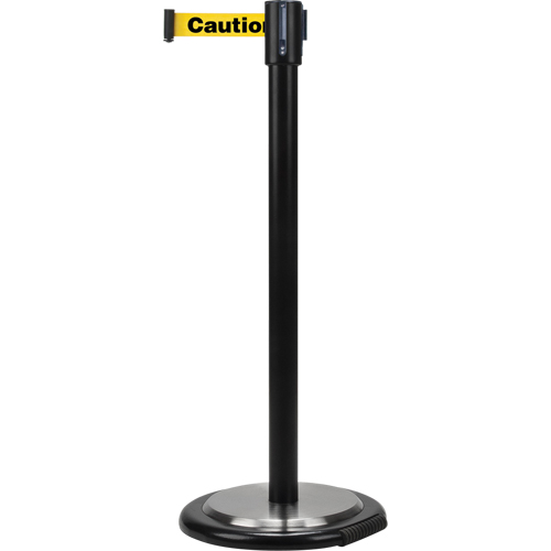 Barri&egrave;res sur pieds pour le contr&ocirc;le des foules, Acier, 35" h, Ruban Jaune, Longueur du ruban 7' Pathway Supply LP