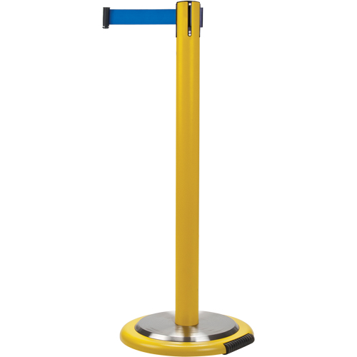Barri&egrave;res sur pieds pour le contr&ocirc;le des foules, Acier, 35" h, Ruban Bleu, Longueur du ruban 7' Pathway Supply LP