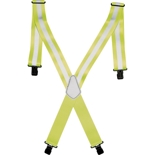 Hi-Viz 2" Work Suspenders, High Visibility Lime-Yellow, Silver Reflective Colour, One Size Pathway Supply LP