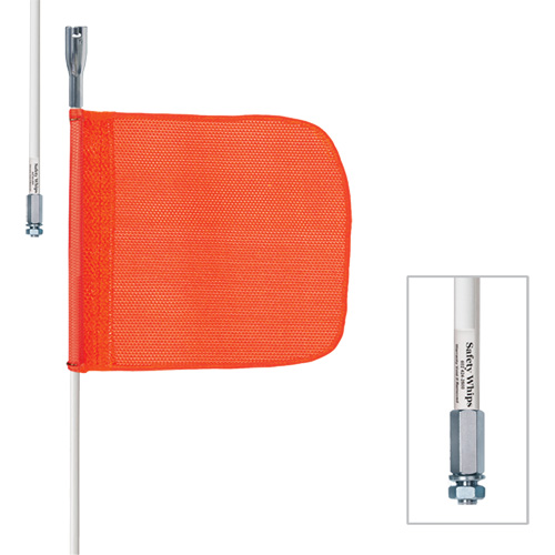 Safety Whip&reg; Heavy-Duty Whips, Threaded Mount, 10' High, Orange Pathway Supply LP