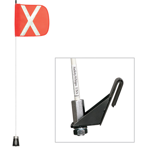 Tiges de s&eacute;curit&eacute; pour travaux l&eacute;gers Safety Whip, Fixation Fen&ecirc;tre, Hauteur 5', Orange Pathway Supply LP