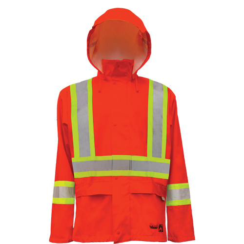 Vestes de s&eacute;curit&eacute; imperm&eacute;ables ignifuges haute visibilit&eacute; en polyur&eacute;thane, Petit, Orange haute visibilit&eacute; Pathway Supply LP