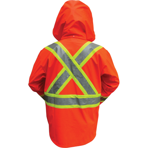Vestes de s&eacute;curit&eacute; imperm&eacute;ables ignifuges haute visibilit&eacute; en polyur&eacute;thane, Petit, Orange haute visibilit&eacute; Pathway Supply LP