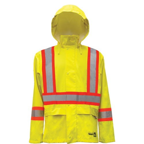 Vestes de s&eacute;curit&eacute; imperm&eacute;ables ignifuges haute visibilit&eacute; en polyur&eacute;thane, Moyen, Jaune lime haute visibilit&eacute; Pathway Supply LP