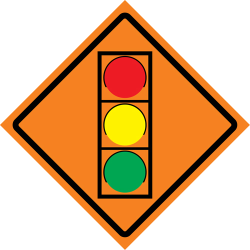 Stop Light Roll-Up Traffic Sign, 29-1/2" x 29-1/2", Vinyl, Pictogram Pathway Supply LP
