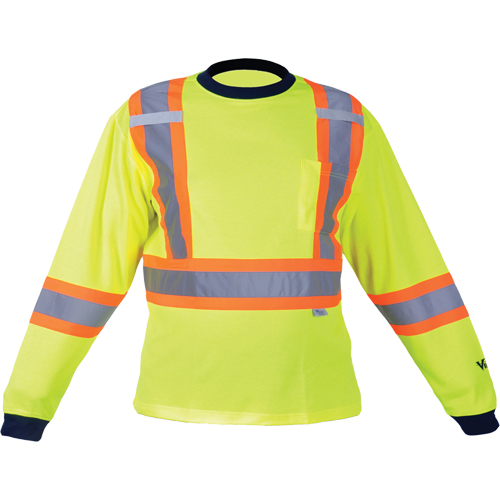 Chemise de s&eacute;curit&eacute; &agrave; manches longues, Polyester, Moyen, Jaune lime haute visibilit&eacute; Pathway Supply LP