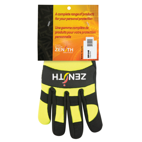 ZM500 High-Visibility Cut-Resistant Mechanic's Gloves, HPPE Palm, Size Large Pathway Supply LP