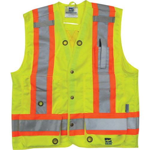 Veste de s&eacute;curit&eacute; pour arpenteur, Jaune lime haute visibilit&eacute;, Petit, Polyester Pathway Supply LP