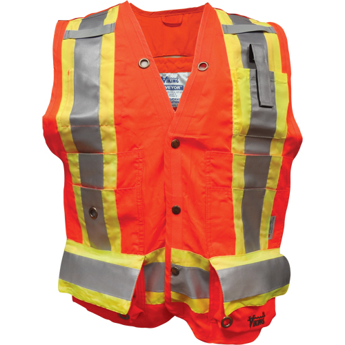 Surveyor FR Safety Vest, High Visibility Orange, Small, Polyester Pathway Supply LP