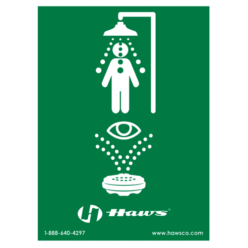 Emergency Shower/Eyewash Sign, 24" x 18", Plastic, Pictogram Pathway Supply LP
