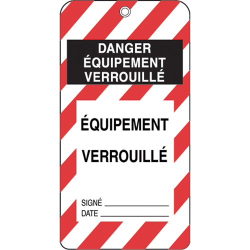 &eacute;tiquettes de verrouillage, Plastique, 3" la x 5-3/4" h, Français Pathway Supply LP