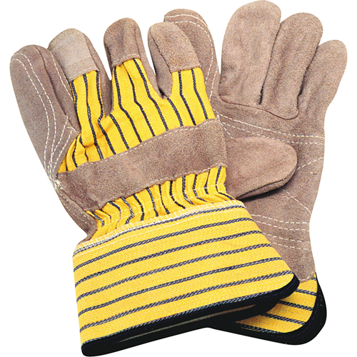 Gants d'ajusteur avec paume double, Grand, Paume en Cuir de vache refendu, Doublure en Coton Pathway Supply LP