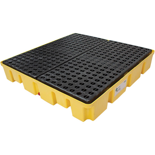 Poly-Slim-Line Spill Pallet with Drain, 66 US gal. Spill Capacity, 49" x 49" x 8.75" Pathway Supply LP