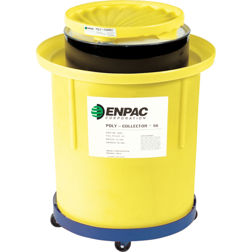 Poly-Collector 110 avec baril en poly, 31,75" dia. x 49" h, Cap. de d&eacute;versement 103 gal. US Pathway Supply LP