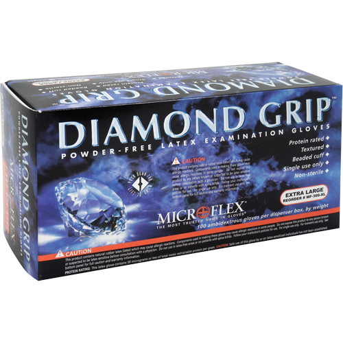 Diamond Grip Examination Gloves, Large, Latex, 8-mil, Powder-Free, Natural, Class 2 Pathway Supply LP
