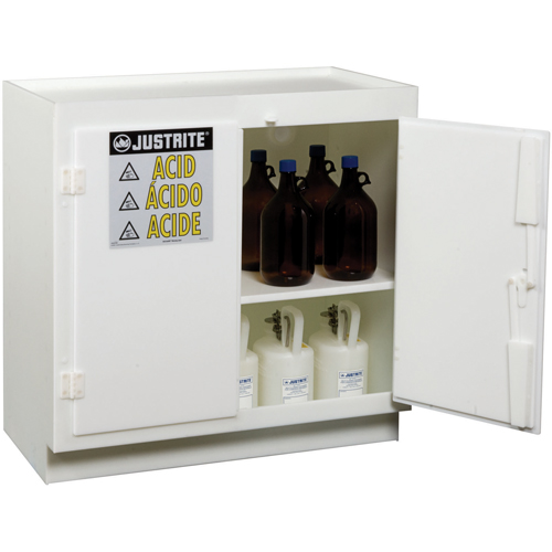 Solid Polyethylene Acid Cabinets, 6 x 0.66043 Gal., 36" x 35.75" x 21.75" Pathway Supply LP