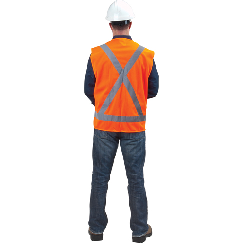 Veste de s&eacute;curit&eacute; pour la circulation, Orange haute visibilit&eacute;, Moyen, Polyester Pathway Supply LP