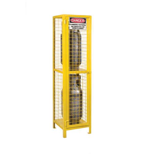 Armoires pour cylindres &agrave; gaz, nbre de bouteilles: 2, 17" , 17" , 69" , Jaune Pathway Supply LP