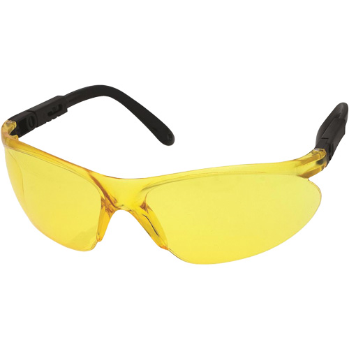 CNC Safety Glasses with Adjustable Temples, Yellow Lens, Anti-Scratch, ANSI Z87+/Meets/Exceeds CSA Z94.3 Pathway Supply LP