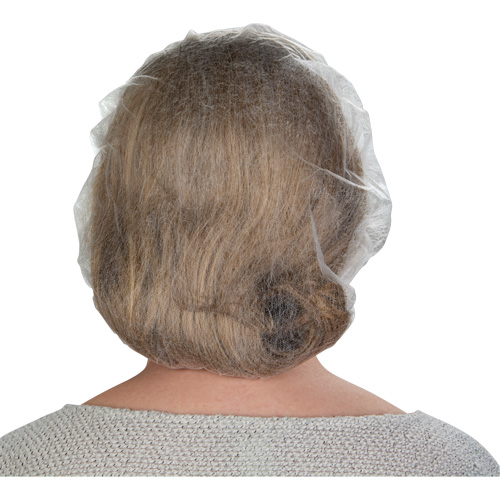 Bonnets bouffants non tiss&eacute;s, Polypropyl&egrave;ne, 21"/Grand, Blanc Pathway Supply LP