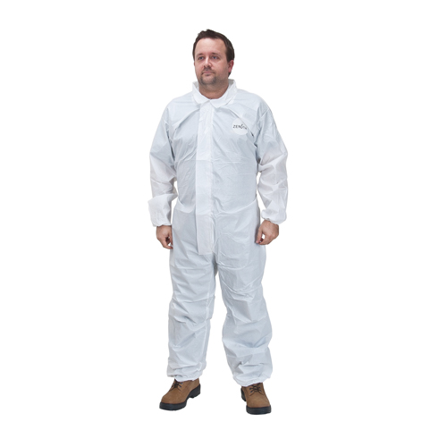 Protective Coveralls, Small, White, Microporous/Polypropylene Pathway Supply LP