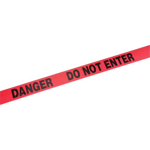 Standard Barricade Tape, English, 3" W x 1000' L, 2 mils, Red Pathway Supply LP