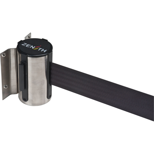 Wall Mount Barrier, Steel, Screw Mount, 7', Black Tape Pathway Supply LP