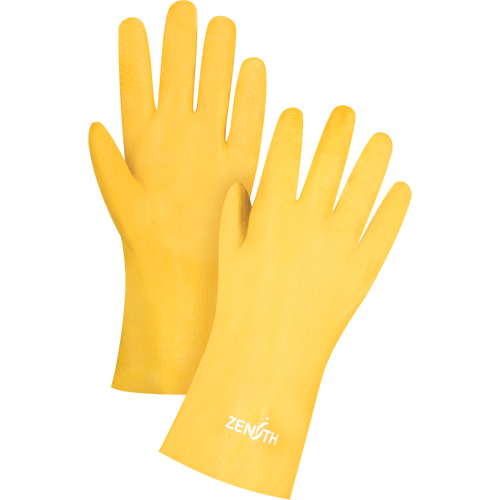 Rough-Finish Chemical-Resistant Gloves, Size 9, 12" L, PVC, Interlock Inner Lining, 47-mil Pathway Supply LP