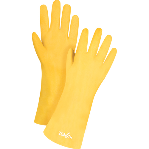 Rough-Finish Chemical-Resistant Gloves, Size 9, 14" L, PVC, Interlock Inner Lining, 47-mil Pathway Supply LP