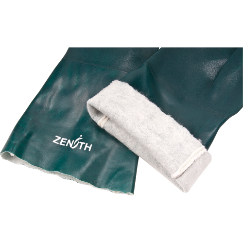 Double Dipped Green Gloves, 14" L, PVC, Cotton Jersey Inner Lining, 70-mil Pathway Supply LP