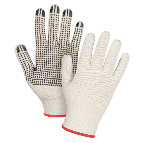 Heavyweight Dotted String Knit Gloves, Poly/Cotton, Single Sided, 7 Gauge, Small Pathway Supply LP