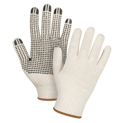 Gants l&eacute;gers tricot&eacute;s &agrave; pois, Poly/coton, Un c&ocirc;t&eacute;, Calibre 7, Grand Pathway Supply LP