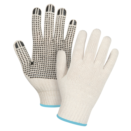 Heavyweight Dotted String Knit Gloves, Poly/Cotton, Single Sided, 7 Gauge, X-Large Pathway Supply LP