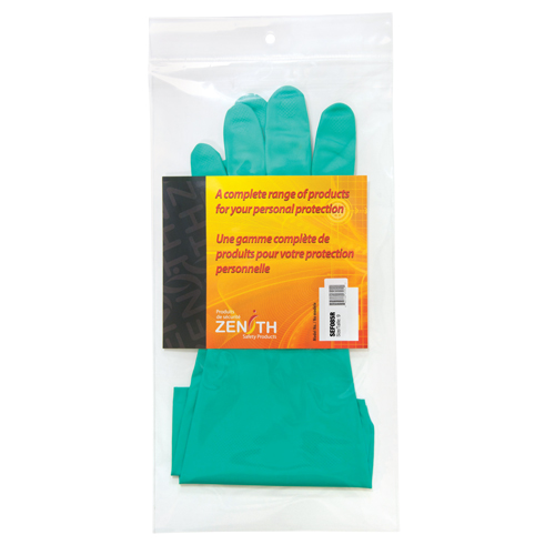 Diamond-Grip Chemical-Resistant Gloves, Size 9, 13" L, Nitrile, Flock-Lined Inner Lining, 13-mil Pathway Supply LP