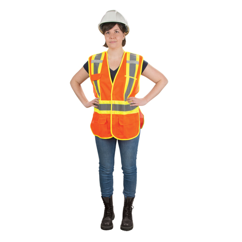 CSA Compliant High Visibility Surveyor Vest, High Visibility Orange, X-Large, Polyester Pathway Supply LP
