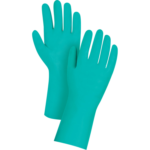 Premium Diamond-Grip Chemical-Resistant Gloves, Size Large/9, 13" L, Nitrile, 11-mil Pathway Supply LP