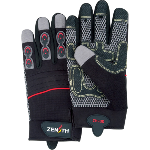 Gants pour m&eacute;canicien ZM400 de premi&egrave;re qualit&eacute;, Paume Synth&eacute;tique, Taille Moyen Pathway Supply LP