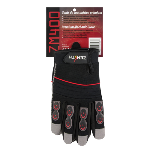 Gants pour m&eacute;canicien ZM400 de premi&egrave;re qualit&eacute;, Paume Synth&eacute;tique, Taille Moyen Pathway Supply LP