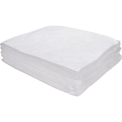 Feuilles absorbantes souffl&eacute;es de premi&egrave;re qualit&eacute;, Huile seulement, 15" x 17", 8 gal. d'absorption Pathway Supply LP
