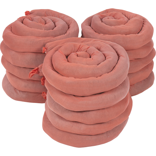 Remblais tubulaires absorbants, Mati&egrave;res dangereuses, Absorption 50 gal., 3" la x 8' lo, Pqt de 15 Pathway Supply LP